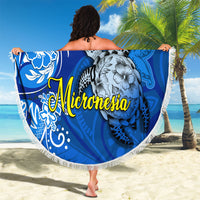 Micronesia Sea Turtle Beach Blanket Federated States Of Micronesia Tribal Floral Pattern TS04 - Polynesian Pride
