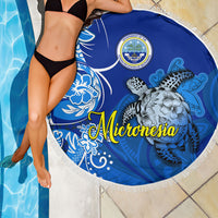 Micronesia Sea Turtle Beach Blanket Federated States Of Micronesia Tribal Floral Pattern TS04 - Polynesian Pride