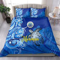 Micronesia Sea Turtle Bedding Set Federated States Of Micronesia Tribal Floral Pattern TS04 - Polynesian Pride
