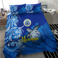 Micronesia Sea Turtle Bedding Set Federated States Of Micronesia Tribal Floral Pattern TS04 - Polynesian Pride