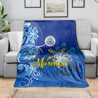 Micronesia Sea Turtle Blanket Federated States Of Micronesia Tribal Floral Pattern TS04 - Polynesian Pride