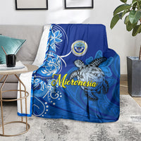 Micronesia Sea Turtle Blanket Federated States Of Micronesia Tribal Floral Pattern TS04 - Polynesian Pride
