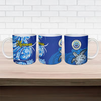 Micronesia Sea Turtle Ceramic Mug Federated States Of Micronesia Tribal Floral Pattern TS04 - Polynesian Pride