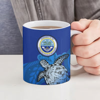 Micronesia Sea Turtle Ceramic Mug Federated States Of Micronesia Tribal Floral Pattern TS04 - Polynesian Pride