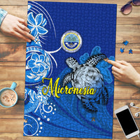 Micronesia Sea Turtle Puzzle Federated States Of Micronesia Tribal Floral Pattern TS04 Blue White - Polynesian Pride