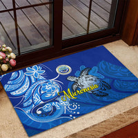 Micronesia Sea Turtle Rubber Doormat Federated States Of Micronesia Tribal Floral Pattern TS04 - Polynesian Pride