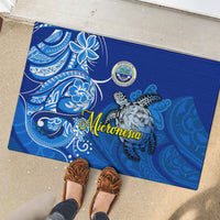 Micronesia Sea Turtle Rubber Doormat Federated States Of Micronesia Tribal Floral Pattern TS04 - Polynesian Pride