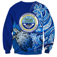 Micronesia Sea Turtle Sweatshirt Federated States Of Micronesia Tribal Floral Pattern TS04 - Polynesian Pride