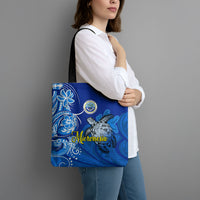 Micronesia Sea Turtle Tote Bag Federated States Of Micronesia Tribal Floral Pattern TS04 - Polynesian Pride