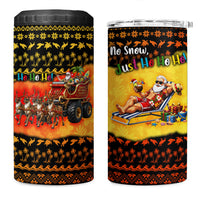 Tropical Christmas In July Santa Claus 4 in 1 Can Cooler Tumbler Festive Hawaiian With Beach Reindeer Sleigh TS04 One Size: 16 oz Orange Black - Polynesian Pride