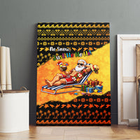 Tropical Christmas In July Santa Claus Canvas Wall Art Festive Hawaiian With Beach Reindeer Sleigh