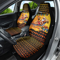Tropical Christmas In July Santa Claus Car Seat Cover Festive Hawaiian With Beach Reindeer Sleigh TS04 - Polynesian Pride