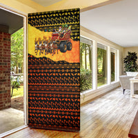 Tropical Christmas In July Santa Claus Door Cover Festive Hawaiian With Beach Reindeer Sleigh TS04 - Polynesian Pride