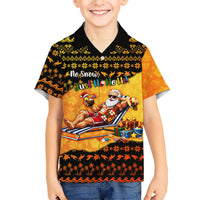 Tropical Christmas In July Santa Claus Hawaiian Shirt Festive Hawaiian With Beach Reindeer Sleigh TS04 - Polynesian Pride