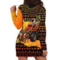 Tropical Christmas In July Santa Claus Hoodie Dress Festive Hawaiian With Beach Reindeer Sleigh TS04 - Polynesian Pride