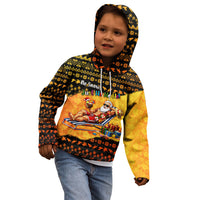 Tropical Christmas In July Santa Claus Kid Hoodie Festive Hawaiian With Beach Reindeer Sleigh TS04 - Polynesian Pride