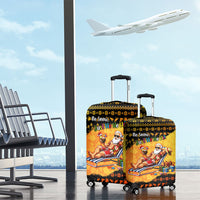 Tropical Christmas In July Santa Claus Luggage Cover Festive Hawaiian With Beach Reindeer Sleigh TS04 - Polynesian Pride
