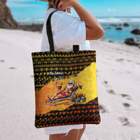 Tropical Christmas In July Santa Claus Tote Bag Festive Hawaiian With Beach Reindeer Sleigh TS04 - Polynesian Pride