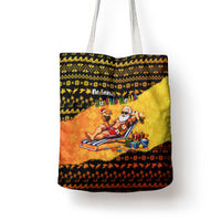 Tropical Christmas In July Santa Claus Tote Bag Festive Hawaiian With Beach Reindeer Sleigh TS04 - Polynesian Pride