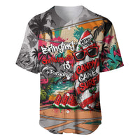 Tropical Christmas In July Candy Cane Surf Baseball Jersey Vibrant Street Art Beach Graffiti Graphic