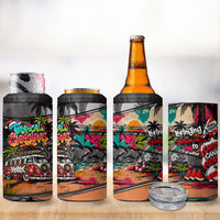 Tropical Christmas In July Candy Cane Surf 4 in 1 Can Cooler Tumbler Vibrant Street Art Beach Graffiti Graphic TS04 - Polynesian Pride