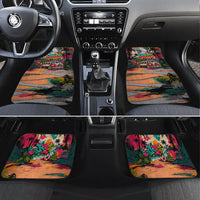 Tropical Christmas In July Candy Cane Surf Car Mats Vibrant Street Art Beach Graffiti Graphic
