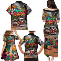 Tropical Christmas In July Candy Cane Surf Family Matching Puletasi and Hawaiian Shirt Vibrant Street Art Beach Graffiti Graphic TS04 - Polynesian Pride