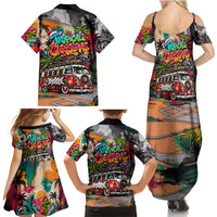 Tropical Christmas In July Candy Cane Surf Family Matching Summer Maxi Dress and Hawaiian Shirt Vibrant Street Art Beach Graffiti Graphic TS04 - Polynesian Pride