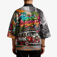 Tropical Christmas In July Candy Cane Surf Kimono Vibrant Street Art Beach Graffiti Graphic