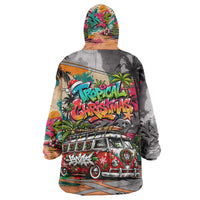 Tropical Christmas In July Candy Cane Surf Wearable Blanket Hoodie Vibrant Street Art Beach Graffiti Graphic TS04 - Polynesian Pride