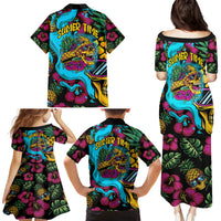Pineapple Skull Family Matching Puletasi Dress and Hawaiian Shirt Sumer Time TS04 - Polynesian Pride