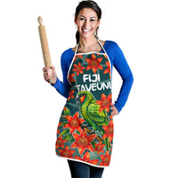 Fiji Taveuni Parrot Apron Tropical Waterfall Landscape With Floral Tribal Pattern TS04 - Polynesian Pride