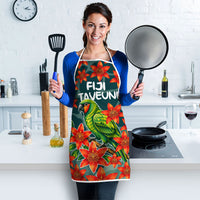 Fiji Taveuni Parrot Apron Tropical Waterfall Landscape With Floral Tribal Pattern TS04 - Polynesian Pride