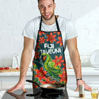 Fiji Taveuni Parrot Apron Tropical Waterfall Landscape With Floral Tribal Pattern TS04 - Polynesian Pride