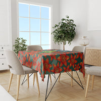 Fiji Taveuni Parrot Tablecloth Tropical Waterfall Landscape With Floral Tribal Pattern TS04 - Polynesian Pride