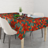 Fiji Taveuni Parrot Tablecloth Tropical Waterfall Landscape With Floral Tribal Pattern TS04 - Polynesian Pride
