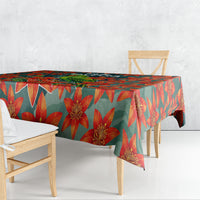 Fiji Taveuni Parrot Tablecloth Tropical Waterfall Landscape With Floral Tribal Pattern TS04 - Polynesian Pride