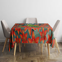 Fiji Taveuni Parrot Tablecloth Tropical Waterfall Landscape With Floral Tribal Pattern TS04 - Polynesian Pride