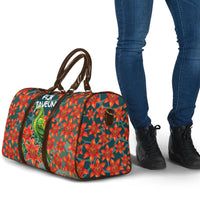 Fiji Taveuni Parrot Travel Bag Tropical Waterfall Landscape With Floral Tribal Pattern TS04 - Polynesian Pride