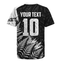 Personalized New Zealand Kiwi Bird Rugby Jersey Grunge Maori Tribal Pattern Silver Fern