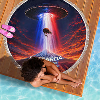 New Zealand Aotearoa Kiwi UFO Beach Blanket Sci-Fi Galaxy Sunset Sky Tower And Mountain TS04 - Polynesian Pride