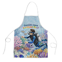 Fiji Taveuni Rainbow Reef Apron Scuba Diver Vibrant Undersea Coral Garden Watercolor TS04 Blue - Polynesian Pride