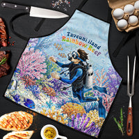 Fiji Taveuni Rainbow Reef Apron Scuba Diver Vibrant Undersea Coral Garden Watercolor TS04 Blue - Polynesian Pride