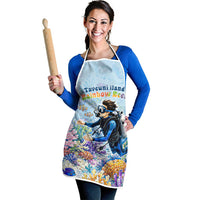 Fiji Taveuni Rainbow Reef Apron Scuba Diver Vibrant Undersea Coral Garden Watercolor TS04 - Polynesian Pride