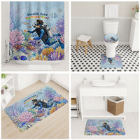 Fiji Taveuni Rainbow Reef Bathroom Set Scuba Diver Vibrant Undersea Coral Garden Watercolor TS04 - Polynesian Pride