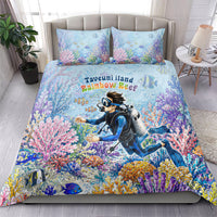 Fiji Taveuni Rainbow Reef Bedding Set Scuba Diver Vibrant Undersea Coral Garden Watercolor TS04 - Polynesian Pride