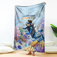 Fiji Taveuni Rainbow Reef Blanket Scuba Diver Vibrant Undersea Coral Garden Watercolor TS04 - Polynesian Pride