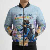 Fiji Taveuni Rainbow Reef Bomber Puffer Jacket Scuba Diver Vibrant Undersea Coral Garden Watercolor TS04 - Polynesian Pride