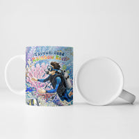 Fiji Taveuni Rainbow Reef Ceramic Mug Scuba Diver Vibrant Undersea Coral Garden Watercolor TS04 - Polynesian Pride