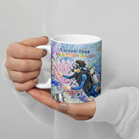 Fiji Taveuni Rainbow Reef Ceramic Mug Scuba Diver Vibrant Undersea Coral Garden Watercolor TS04 - Polynesian Pride
